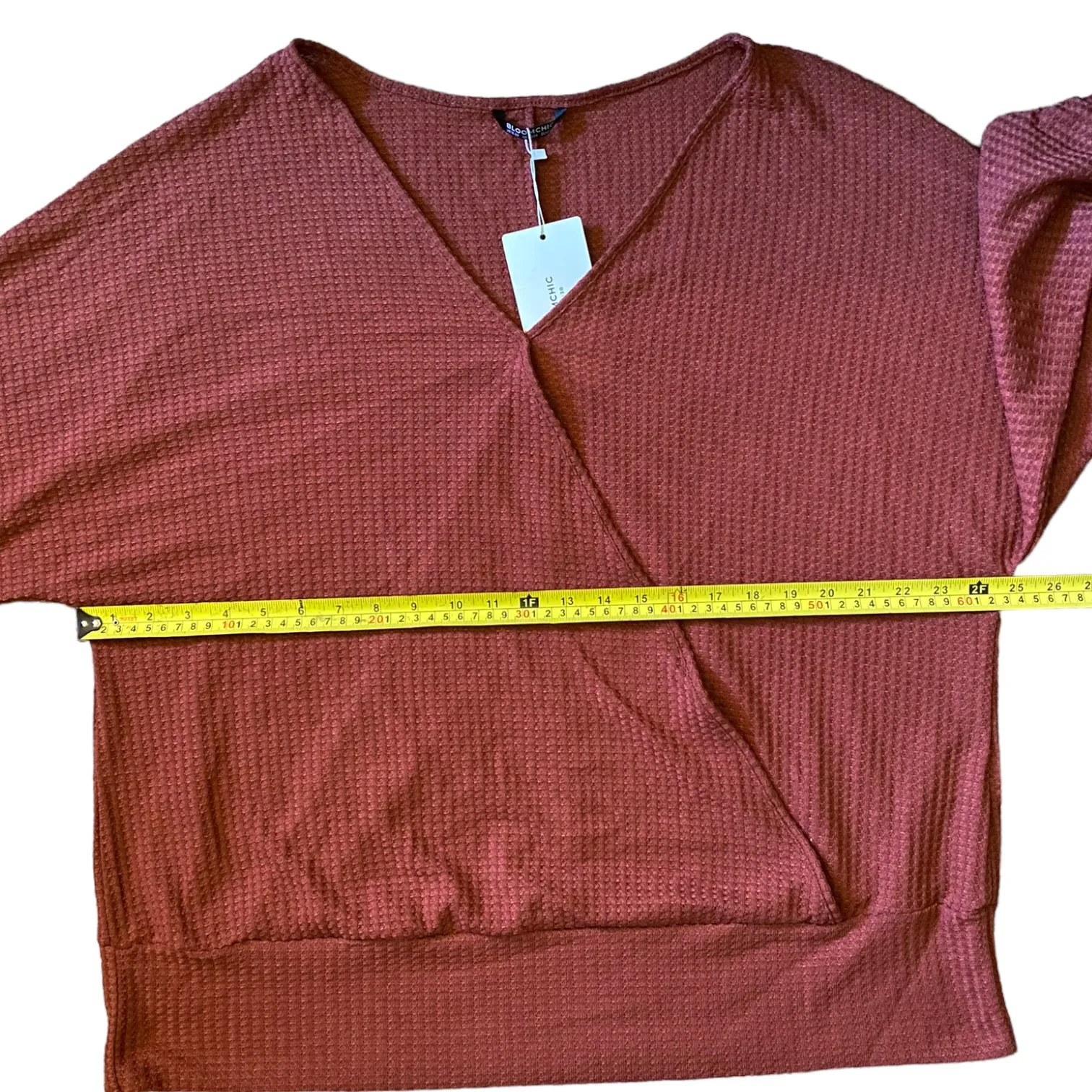 Bloomchic Crossover Long Sleeve Waffle Pattern Shirt Size 18/20 - Image 3