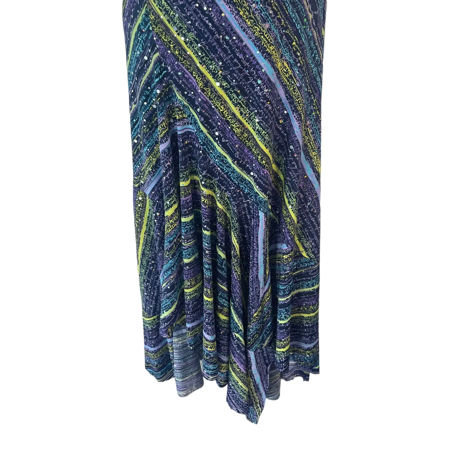 Joseph Ribkoff Women's‎ Size 6 Small Fairy Sequin Green Blue Maxi Dress - Image 3