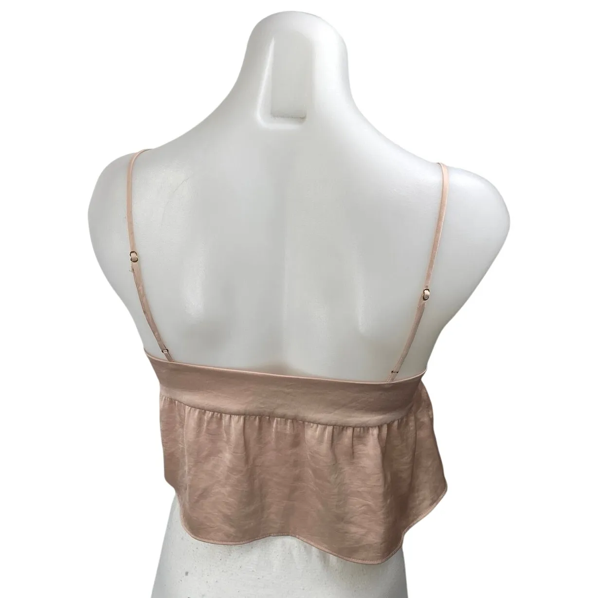 Aritzia Little Moon Pink Sleeveless V Neck Cami Camisole Tank Crop Top Size XS - Image 3