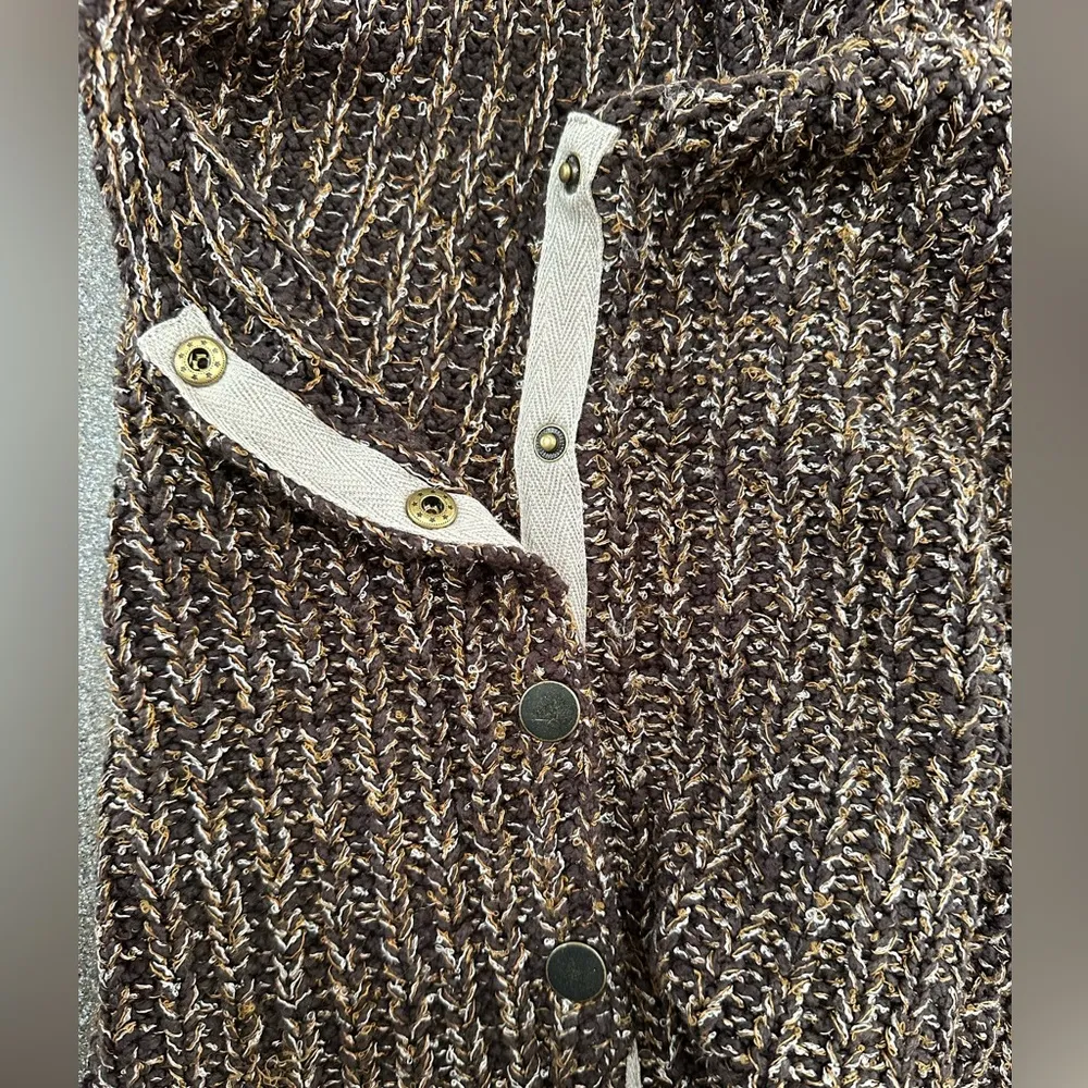 Free People Valentina Tunic Turtleneck Sweater Vest, Side Snaps, Browns - Image 10