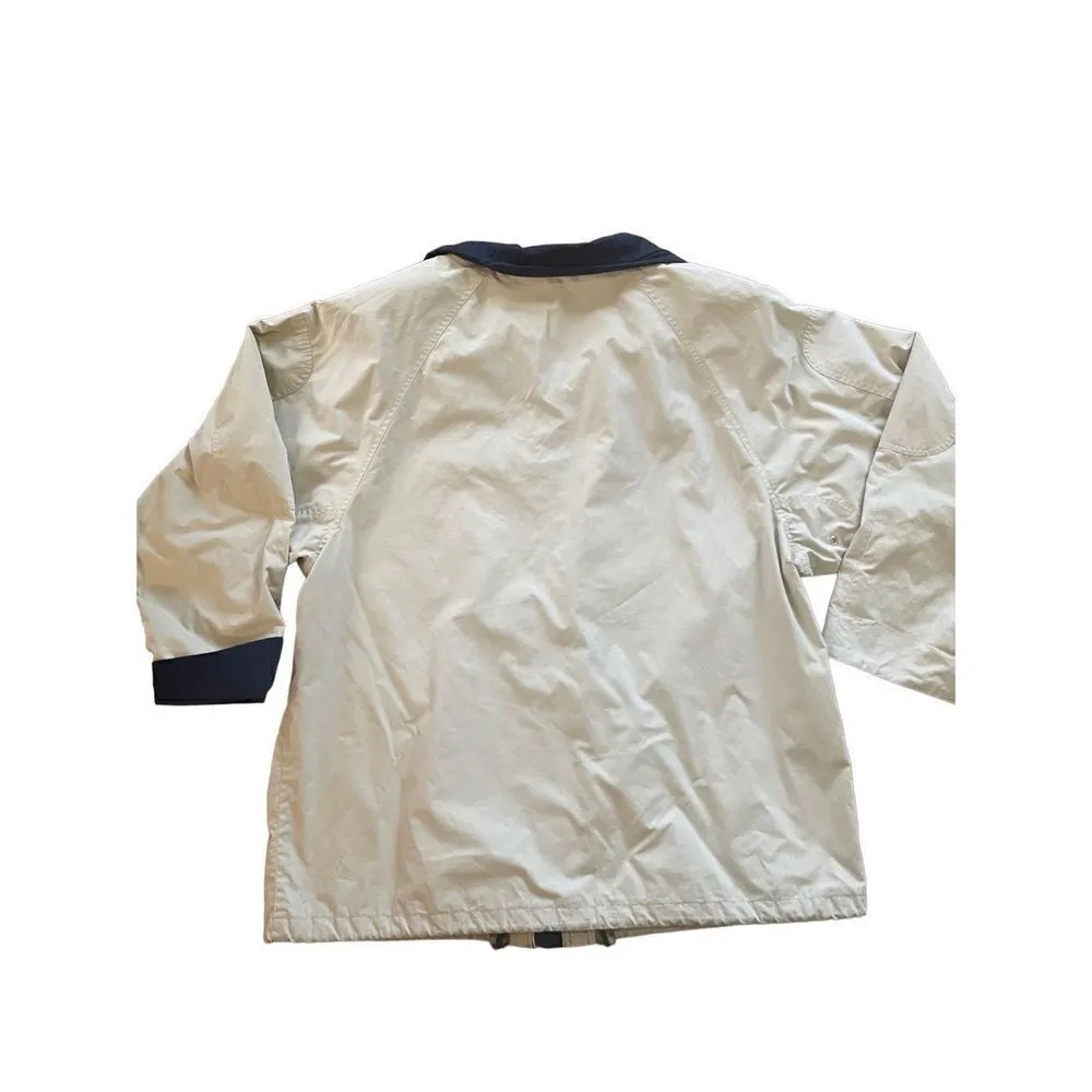 Vintage Talbots Womens khaki Rain Coat size large - Image 2