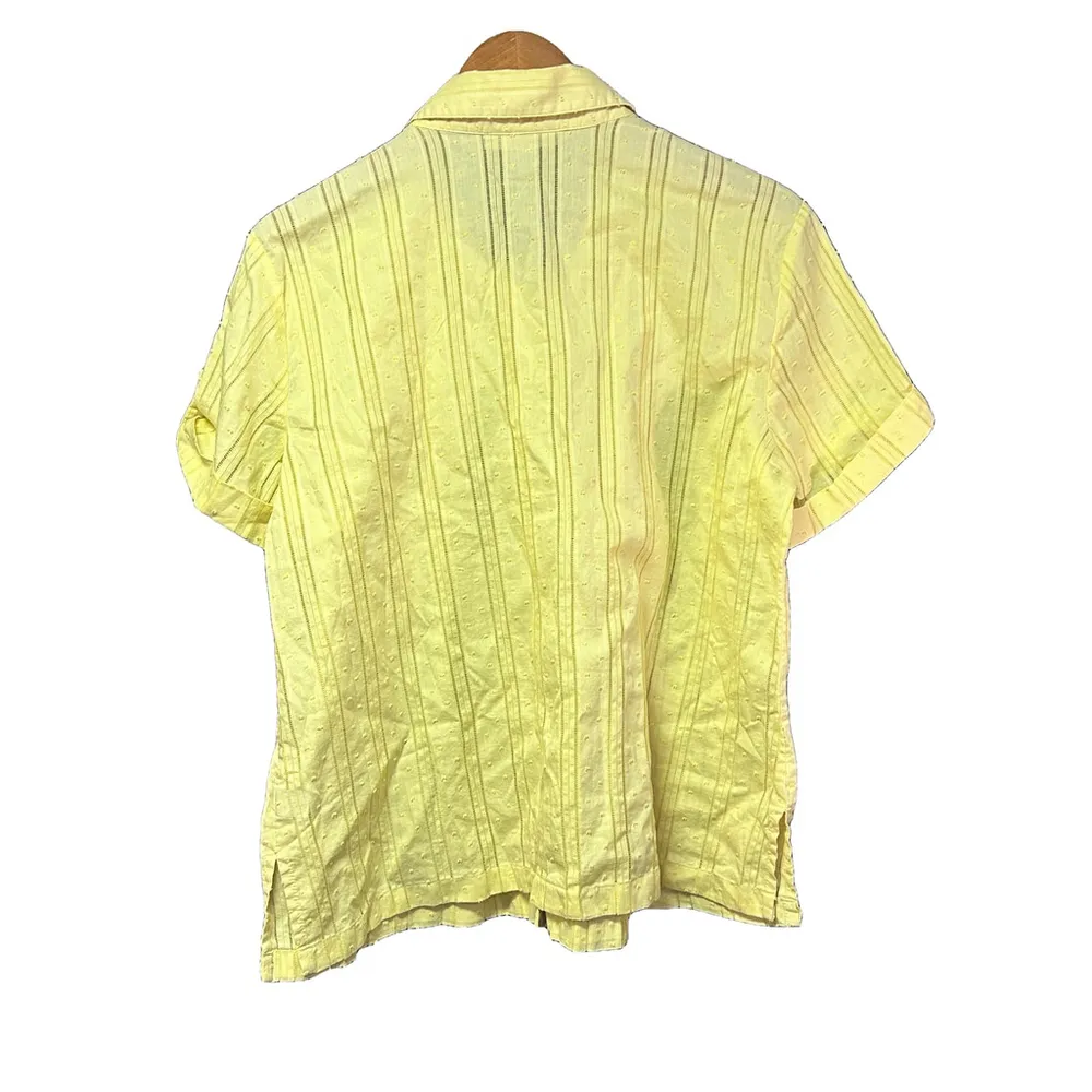 JM Collection Yellow Button-Down Shirt - Women's 16 - Cotton - Image 2