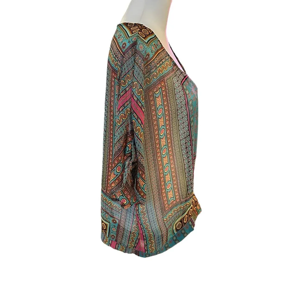 Nine West Vintage America Collection Medium Short Sleeve Top Green - Image 2