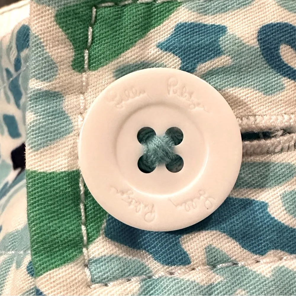 LILLY PULITZER CALLAHAN LETS CHA CHA SPA BLUE GREEN WHITE COTTON SHORTS 2 - Image 4