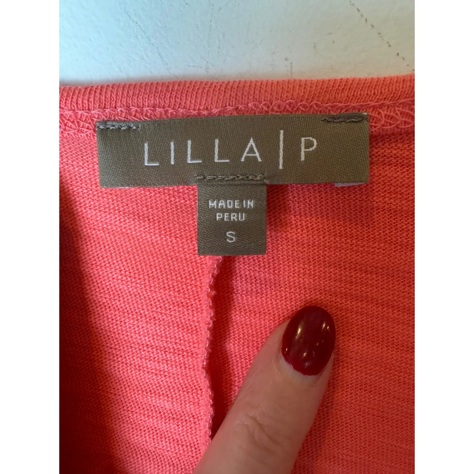 Lilla P Shirt Women Small Pink Cotton V Neck Short Sleeve Tee Athleisure Casual‎ - Image 6