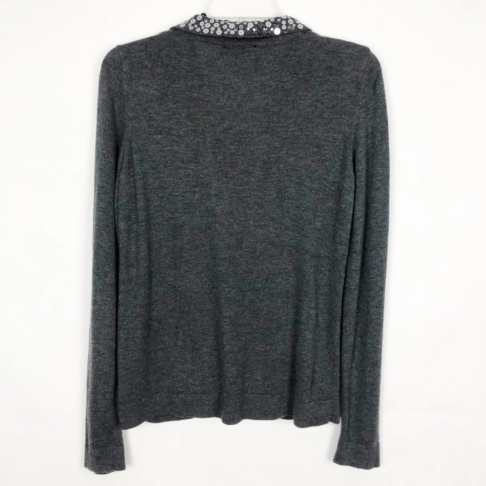 GEORGE Sequin Button Down Gray Cardigan Size Small - Image 7