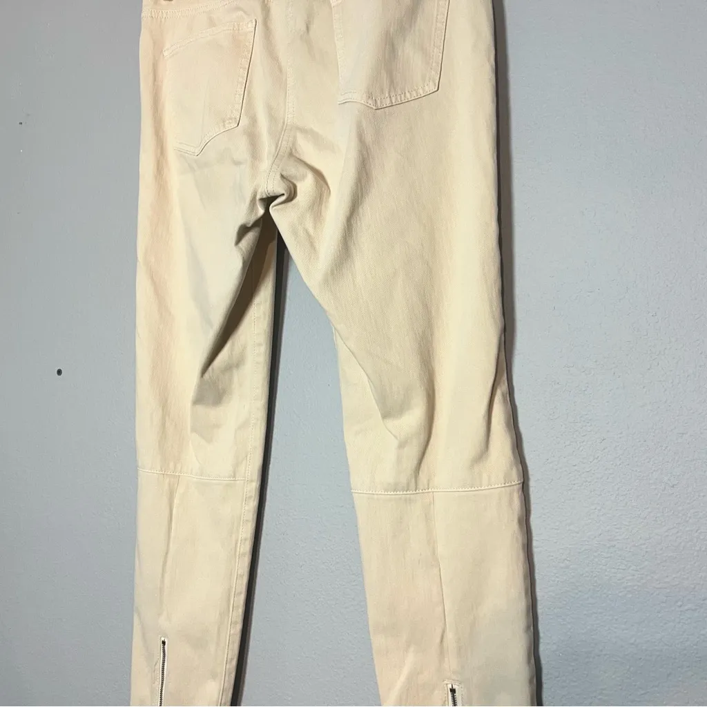 J. McLaughlin Skinny Khaki Tan Beige Pants Zipper Ankles Midrise Size 28 - Image 9
