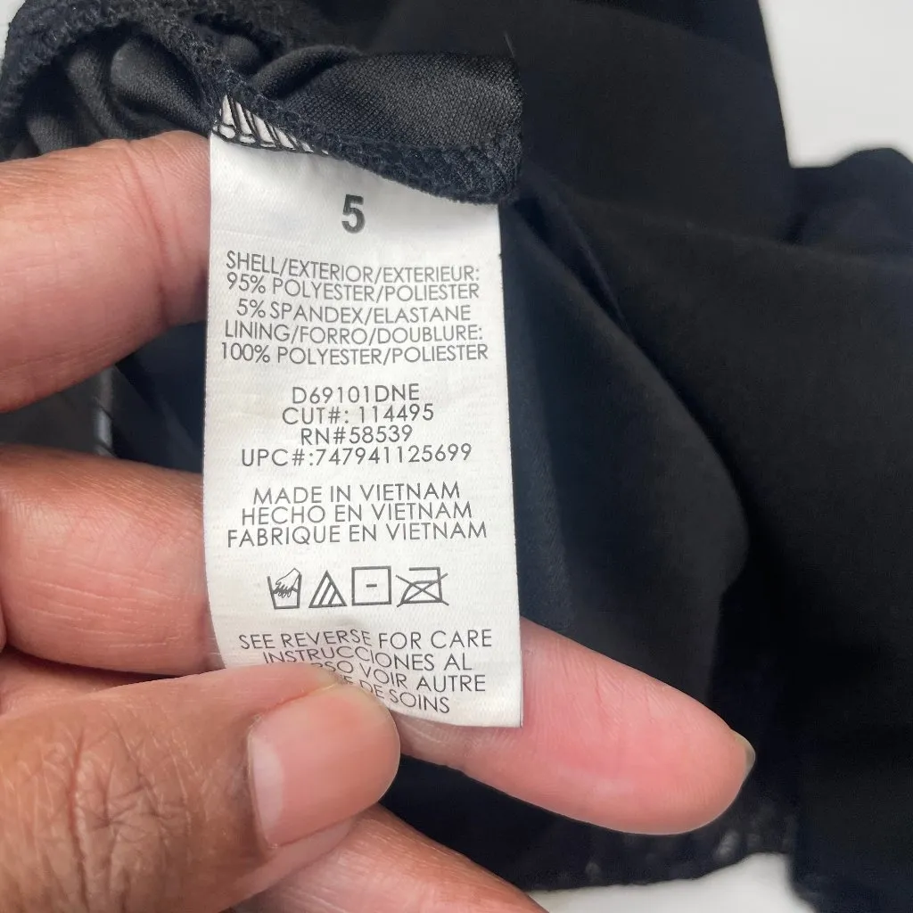 Black Lace Cutout Exposed Zip Mini Skater Dress Size 5 Goth Glam - Image 9