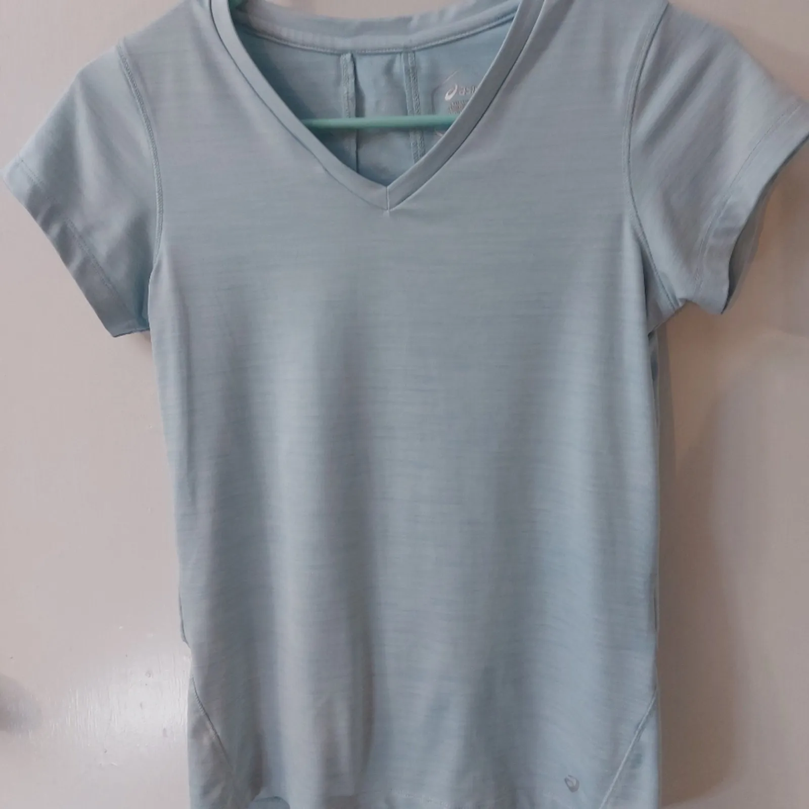 Asics Sky Blue T-Shirt XS Athleisure Pastel Sportswear Activewear Casual Comfy - Image 6