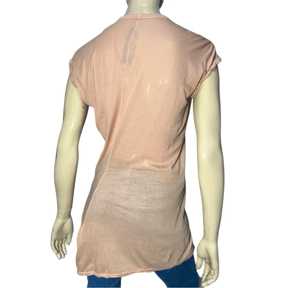 Rick Owens Drkshdw Women’s Size S M Pale Pink Sleeveless Long Tee T - Image 5