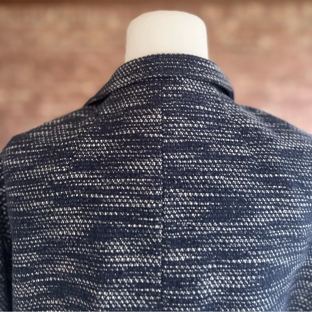 Banana Republic Coat Tweed XS Moto Cocoon Textured Dolman Sleeve Oversized - Image 9