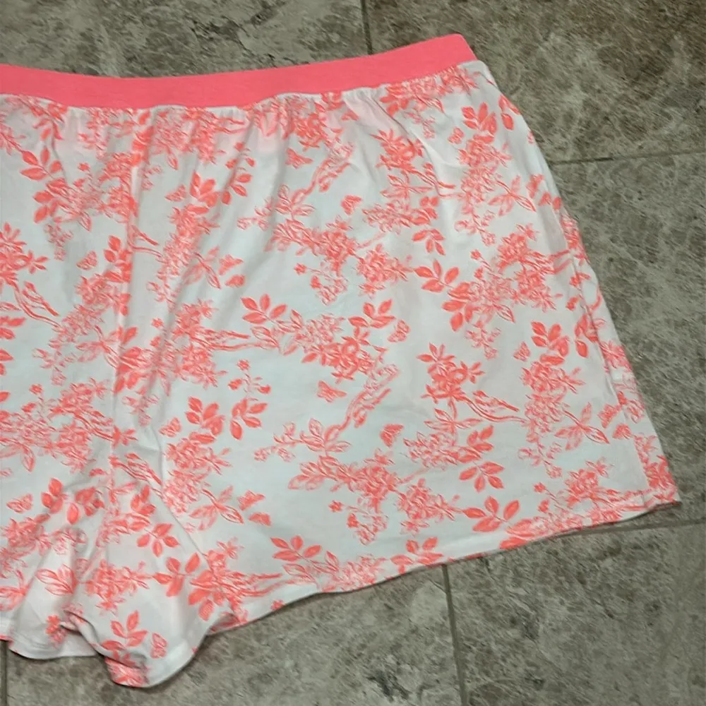 Cacique Comfy Cotton Printed PJ Pajama Shorts 26/28 Pink White - Image 11