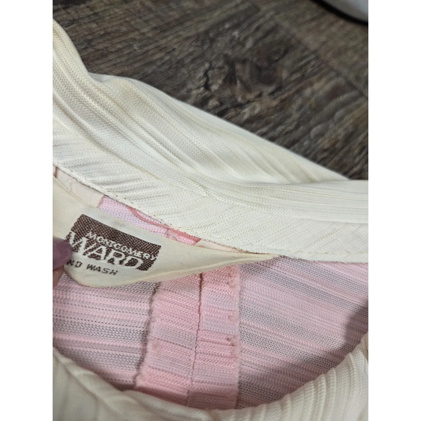 Montgomery Ward Light Pink Pants Suit Set 1970s Carol Brady Style Size Small - Image 6