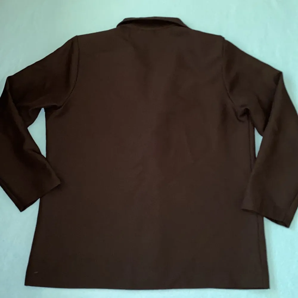 BLAIR BOUTIQUE black blazer suit jacket unlined single button closure size 10 - Image 2