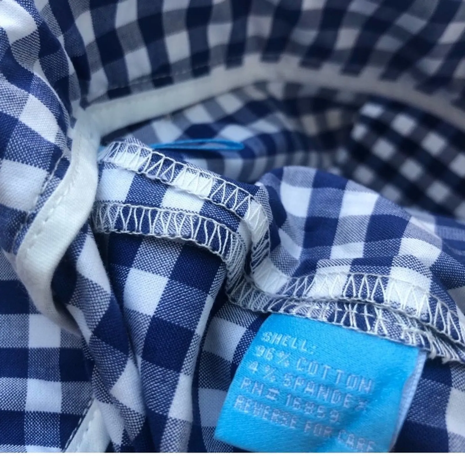 J. Mclaughlin Gingham Shorts 2 Blue White Stretch - Image 6