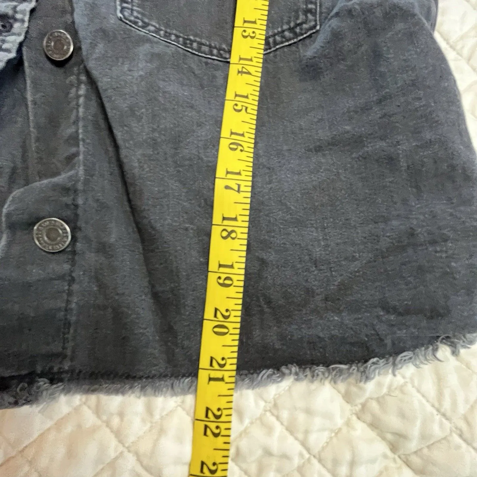 Levis Denim Best Medium Black Metal Button Up 90s Y2k Light Wash - Image 3