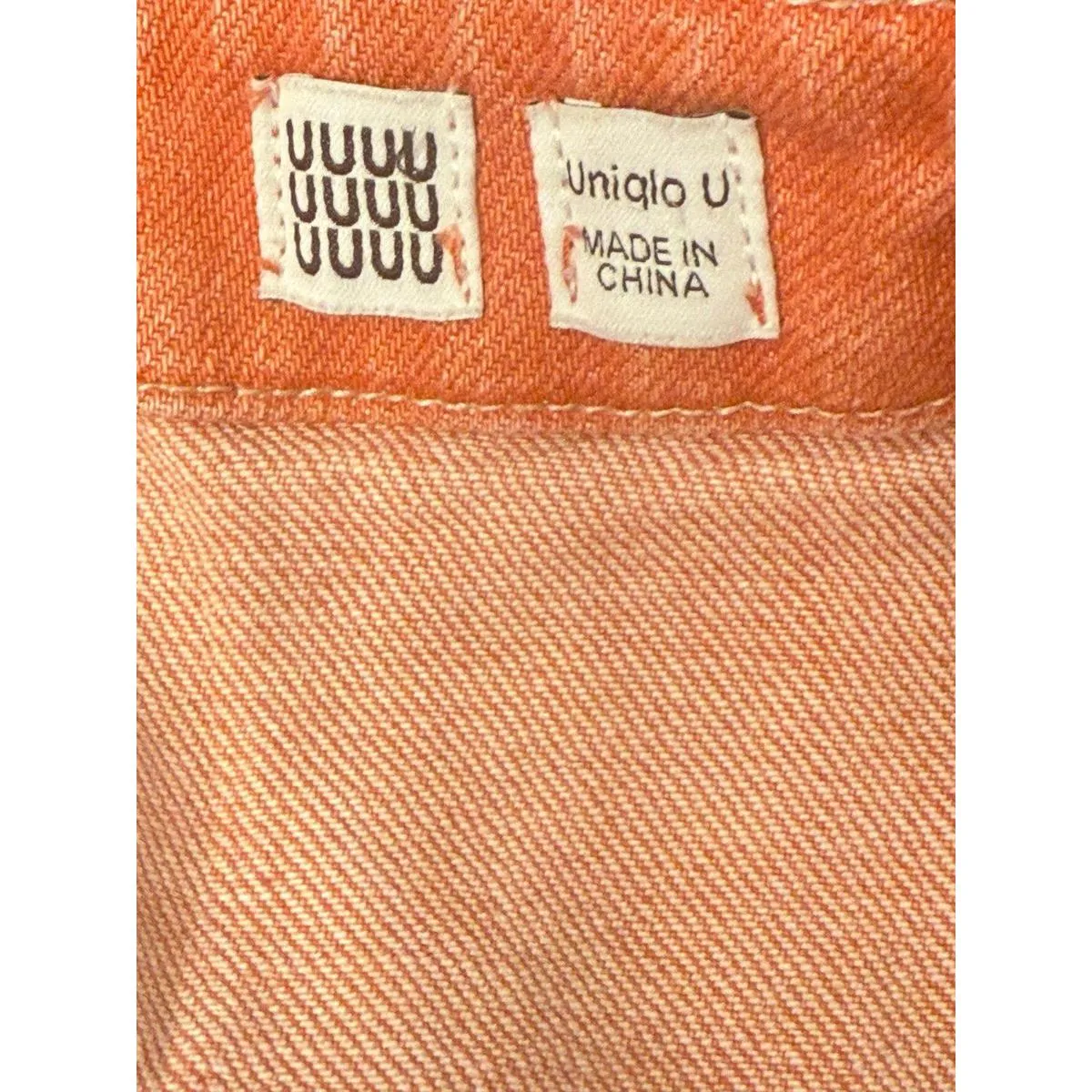 Uniqlo U Denim Skirt Acid Wash Red Button Front Midi size 0 - Image 5