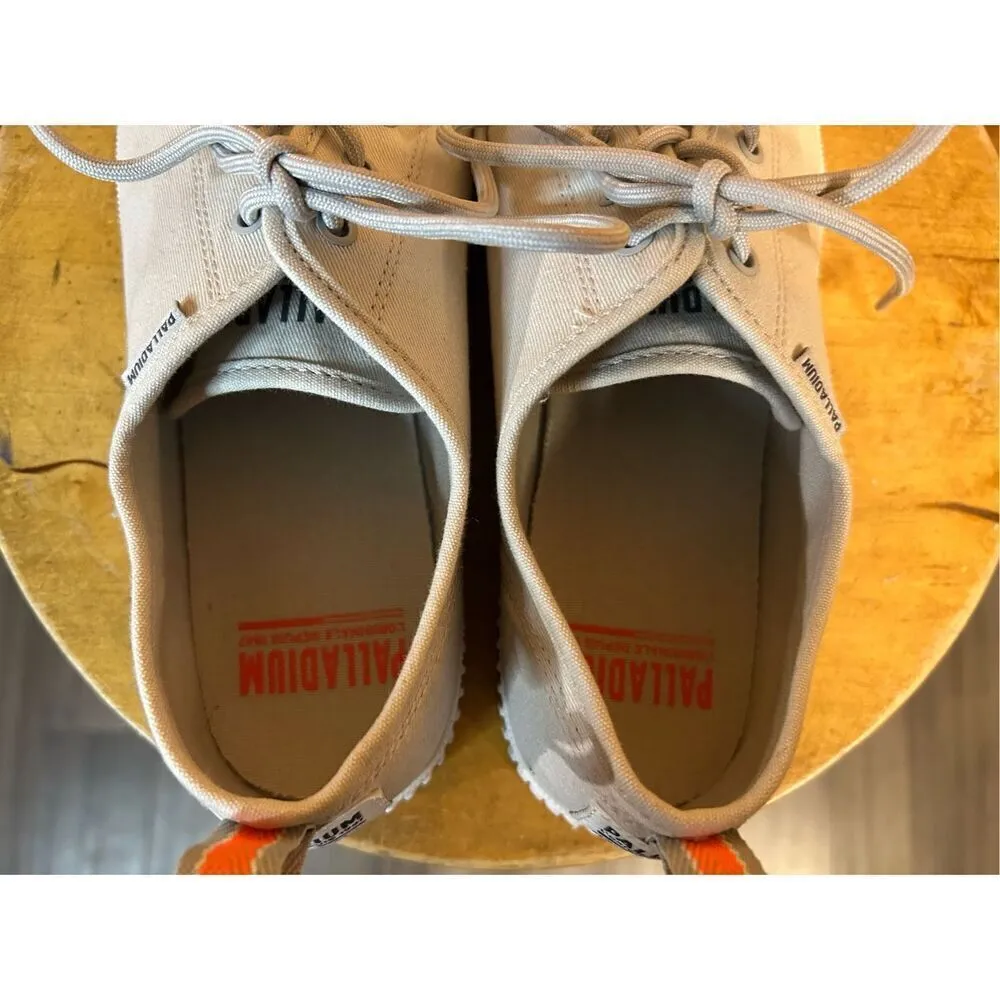 Palladium Shoes Lace Up Casual Sneakers Women Size 9 Gray Canvas - Image 5