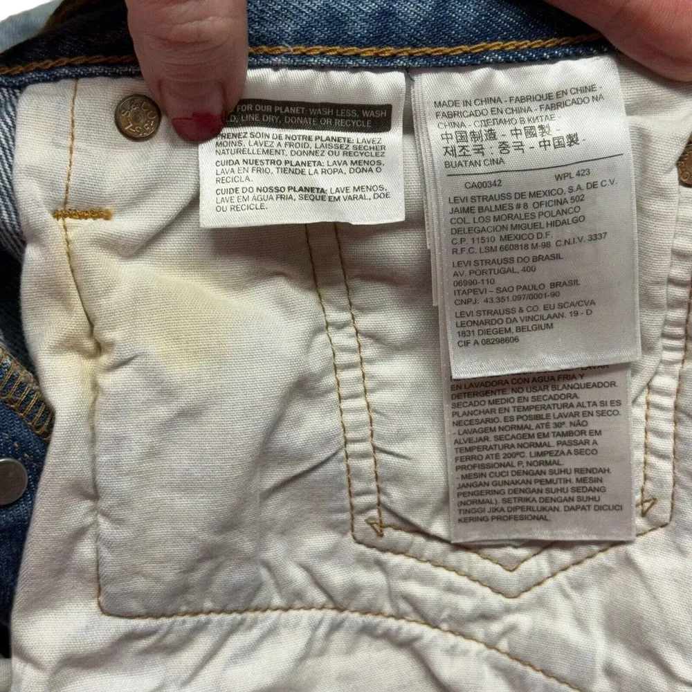 Levi's 501S Skinny Jeans in Old Hangouts Button Fly Denim Size 30 Distressed Mom - Image 17