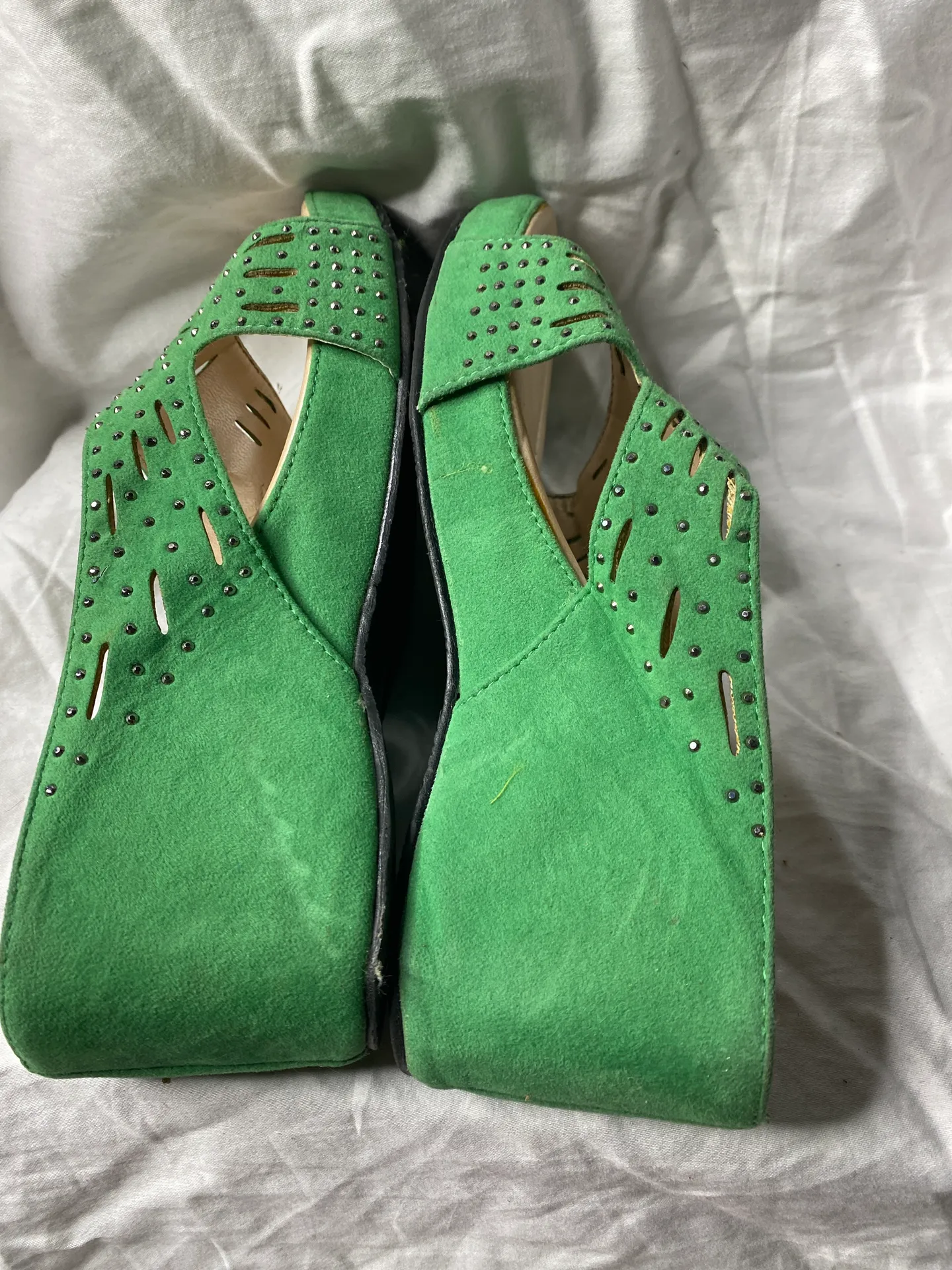 Green Wedge Sandals Size 6 - Image 4