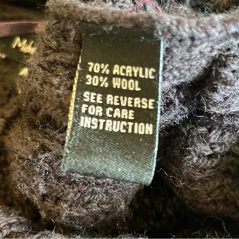 Chunky Knit Crochet Sweater Eggplant Deep Purple Cardigan Cozy Womens M Wool Size M - Image 10