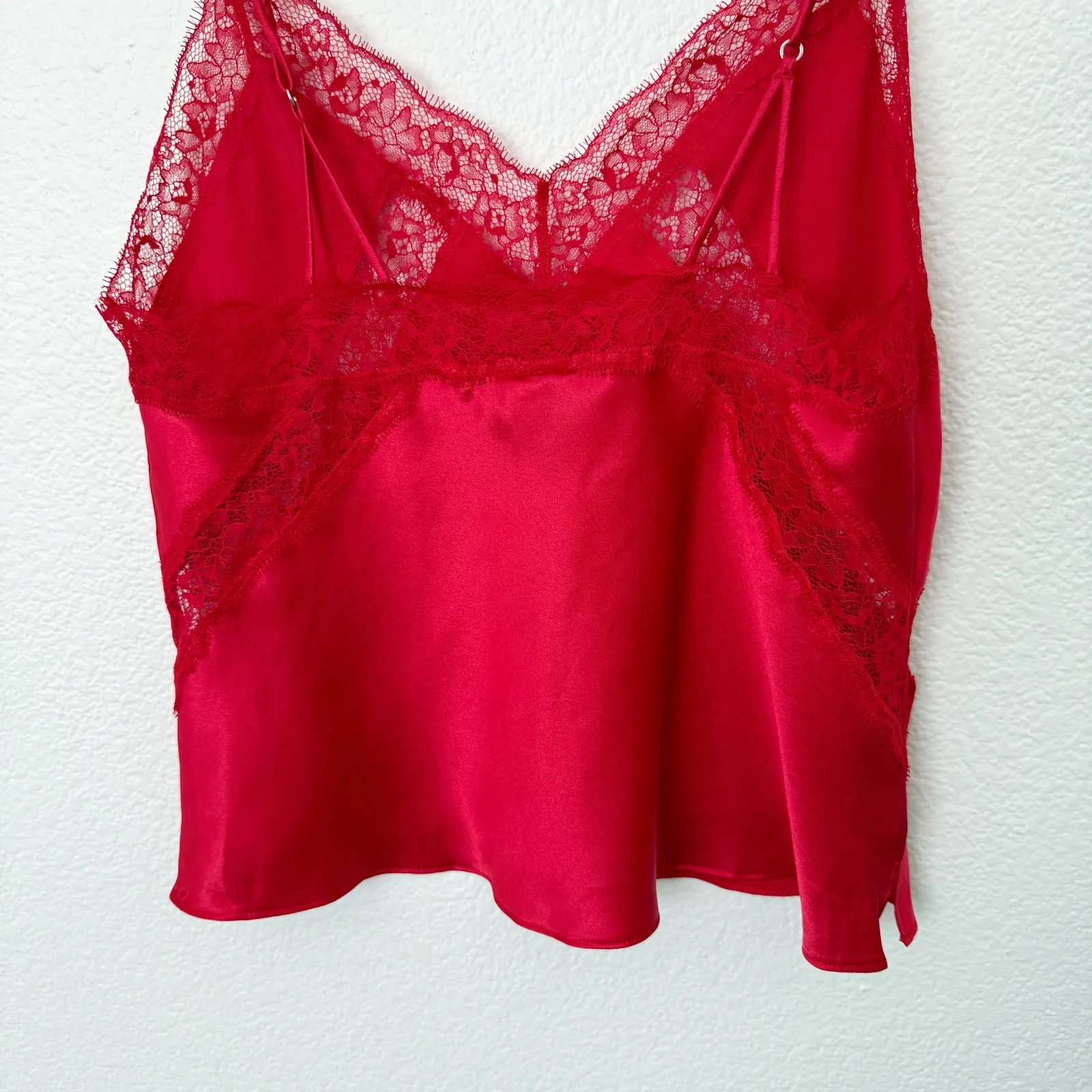 [Victoria's Secret] Red 90s Satin Lace Trim Camisole Tank Top NWT Size Medium M - Image 7