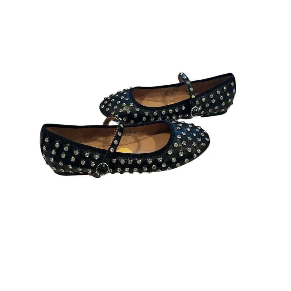 NEW House of Harlow 1960 Mary Jane Ballet‎ Flats Black Rhinestone Dazzle … Size 7 - Image 2