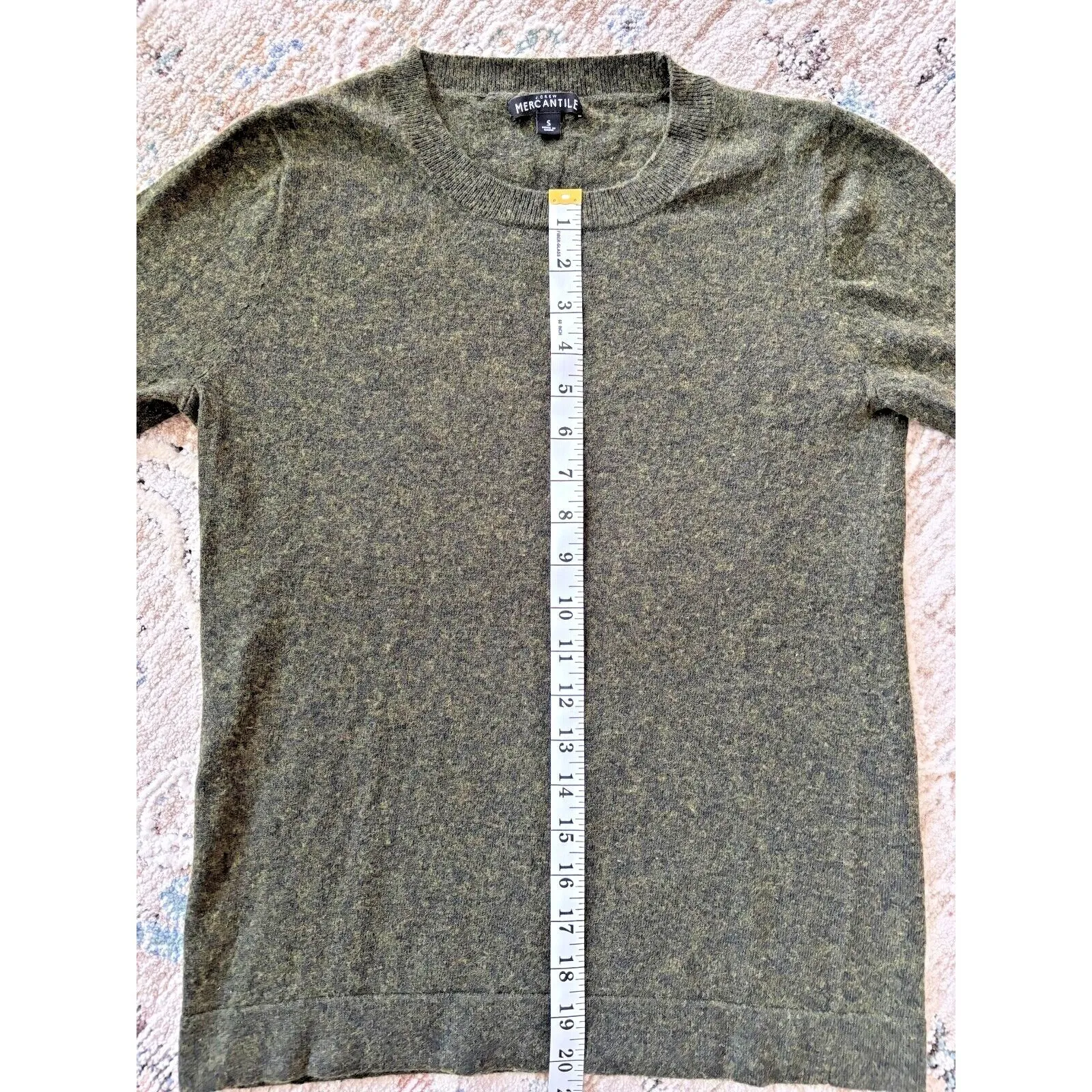 J Crew Sweater Womens Small Green Wool Cotton Boxy Preppy‎ Career Academia - Image 9