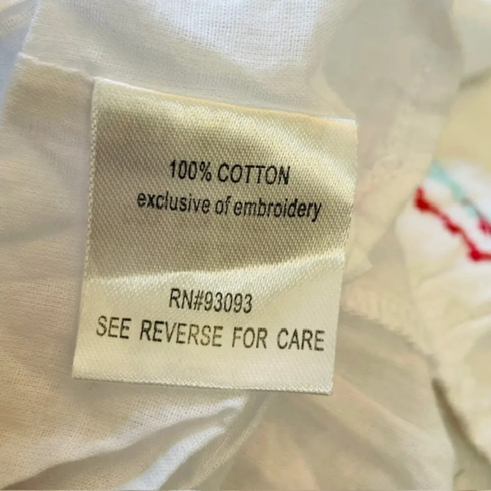 Tyler Boe Embroidered Cotton Gauze Mini Dress Tunic Poppy Taylor S/M White - Image 8