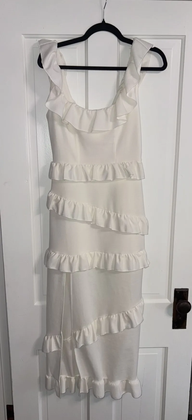 Show Me Your Mumu Greta White Ruffle Maxi Dress Size Medium  - Image 2