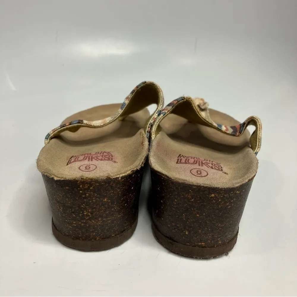 Muk‎ Luks wedge cork flip flops size 6 Brown - Image 5