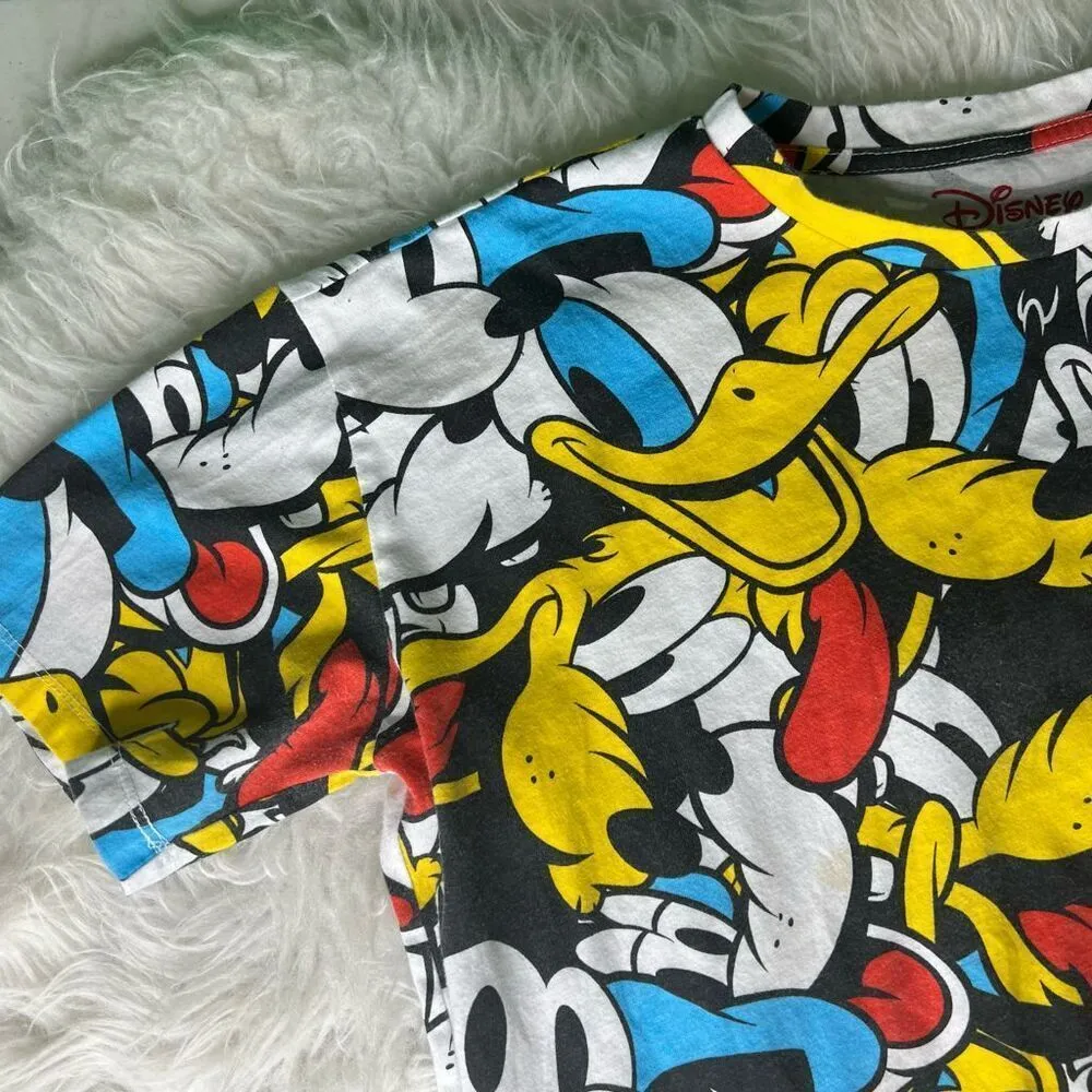 Disney Mickey Goofy Donald Characters ahort sleeve top size L - Image 5