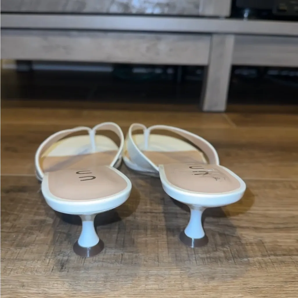 Unisa White Kitten Heel Sandals - Image 4