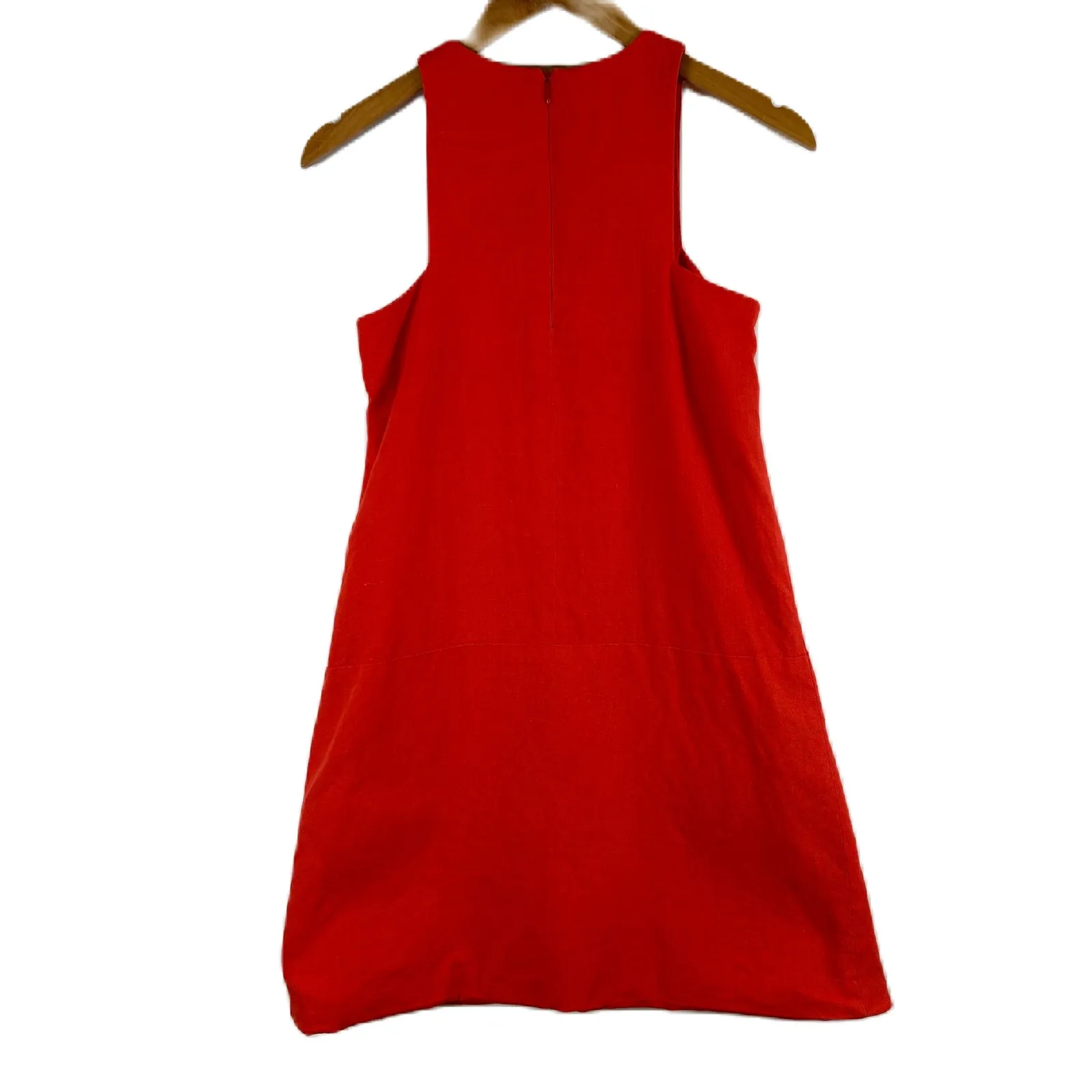 Emerson Fry Red Cutout Mod Linen‎ Sleeveless Mini Dress Pockets XXS - Image 2