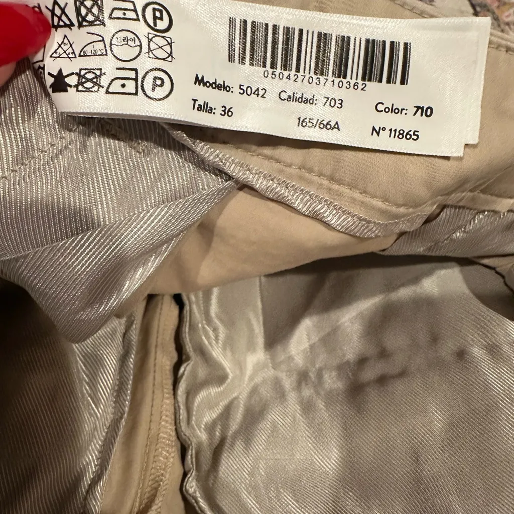 MASSIMO DUTTI BEIGE TAN WIDE LEG PANTS 4 - Image 6