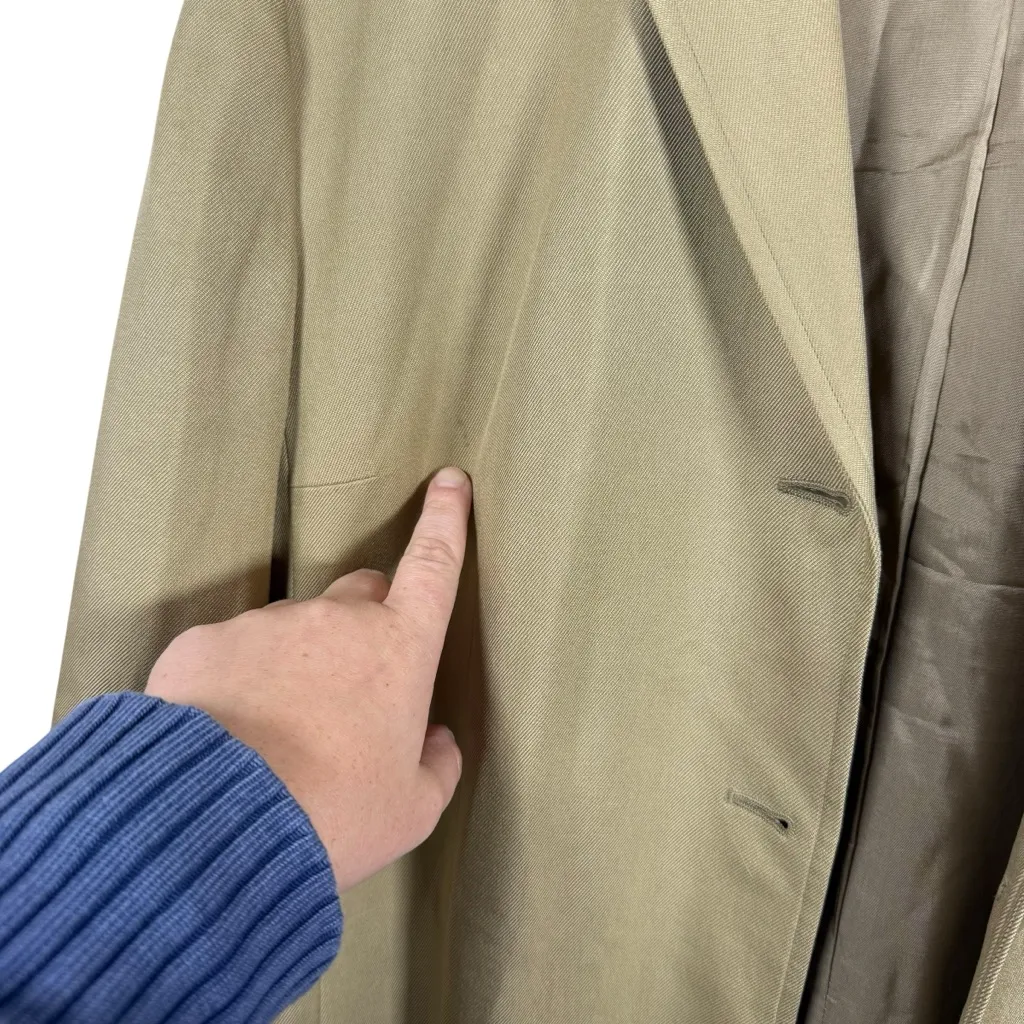 VINTAGE Banana Republic 100% Silk Button Blazer in Beige Size 14 - Image 2