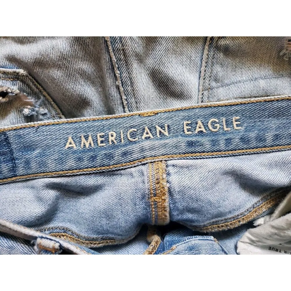 American Eagle Outfitters Pants Women Size 0 Mom Jeans Denim Short Distressed - Image 3