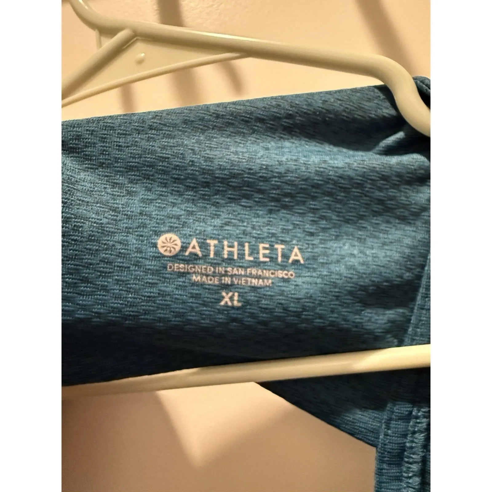 Women’s Athleta Jacquard Flexlight Train Top Long Sleeve Coastal Teal Heather XL - Image 5