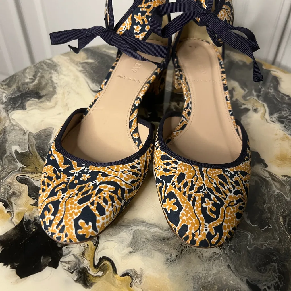Drake’s of London for J. crew Giraffe D’Orsay Ankle Tie Heels - Image 4
