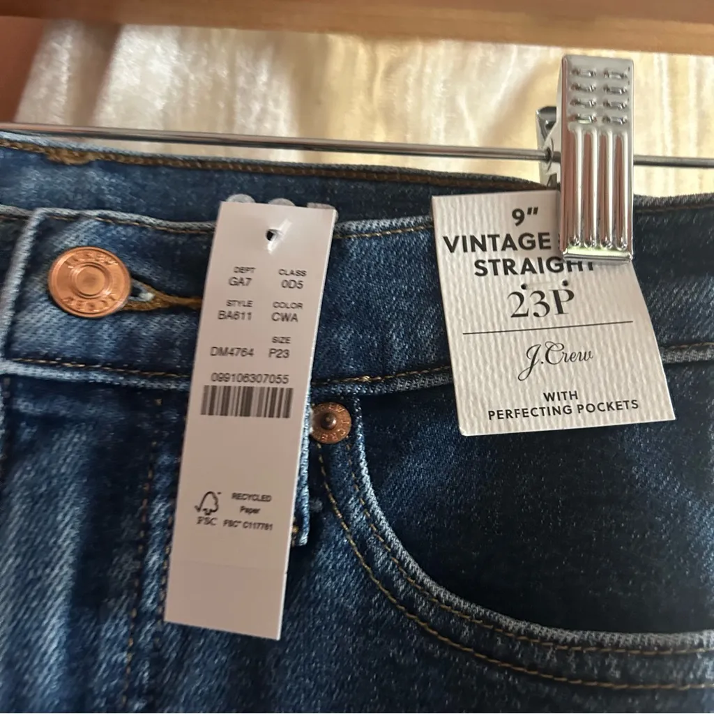 J.‎ Crew 9" Vintage Slim-straight Jean in Catskill Wash BA611 NWT Size 23 Petite - Image 4