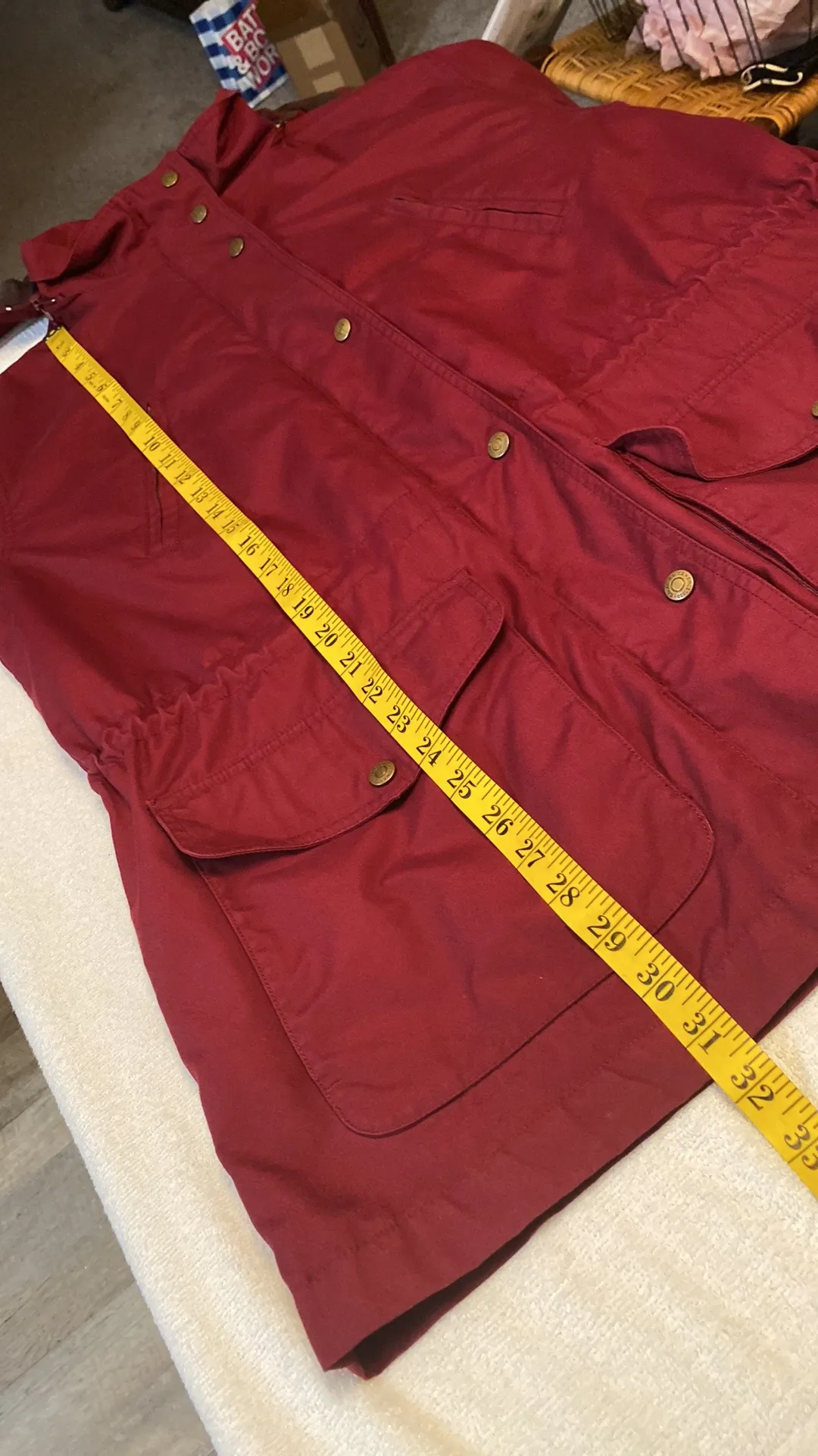 winter coat water repellent hooded zip/button front Size Medium - Image 3