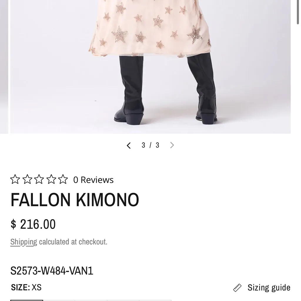 Saltwater LUXE Fallon Kimono Sheer Sleeve Robe with starfish star Accents small - Image 10