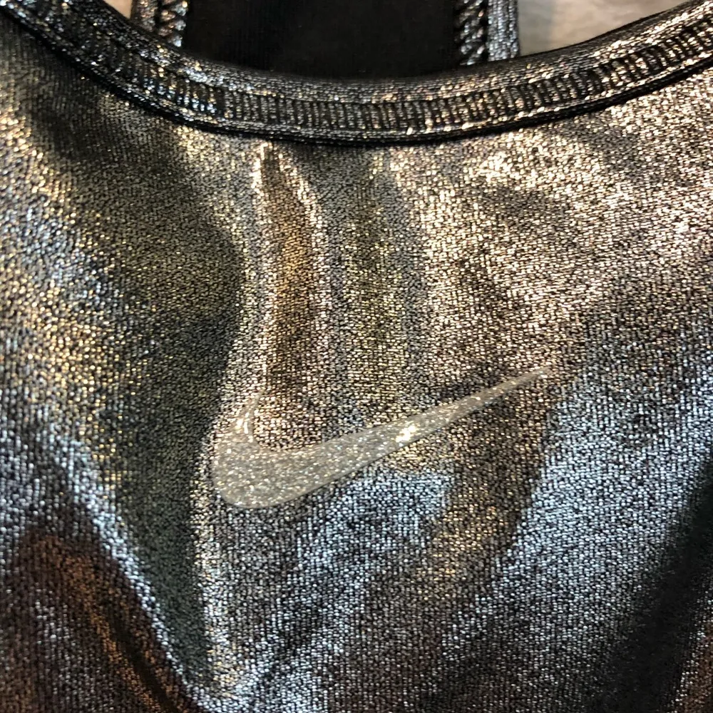 NWT Nike Swoosh Bra Classic Style Metallic Silver - Image 7