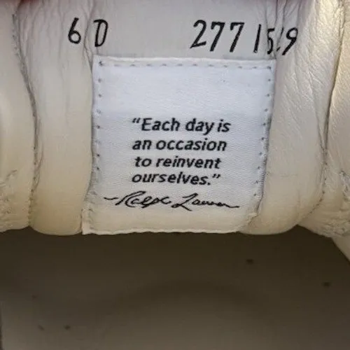 Polo Ralph Lauren Women's White Leather Sneakers Size 6D Lace-Up Casual Shoes - Image 5