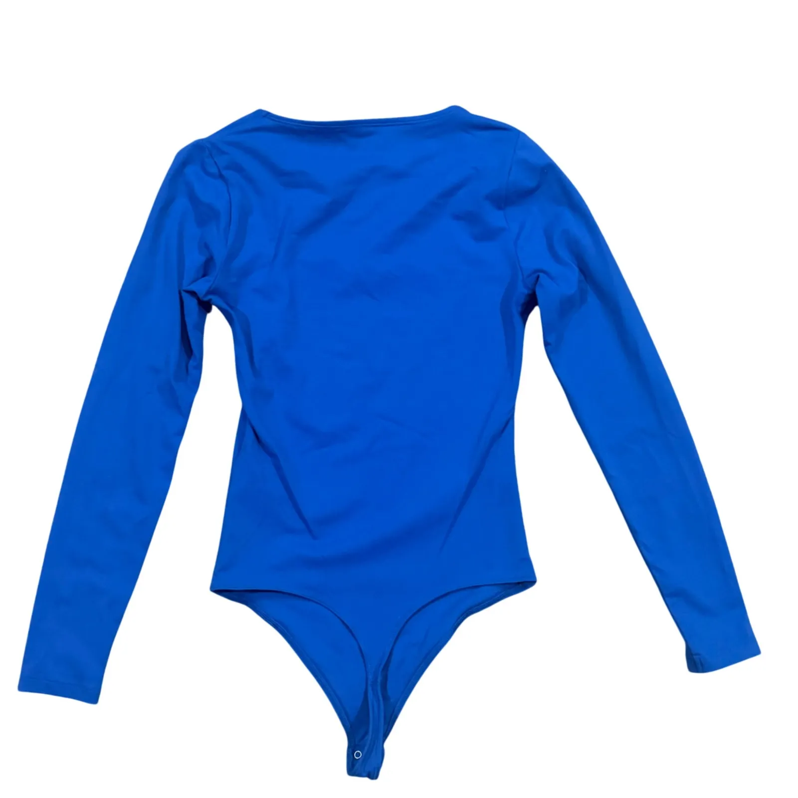Abercrombie Fitch Blue Square Neck Long Sleeve Bodysuit Soft Collection Size S - Image 4
