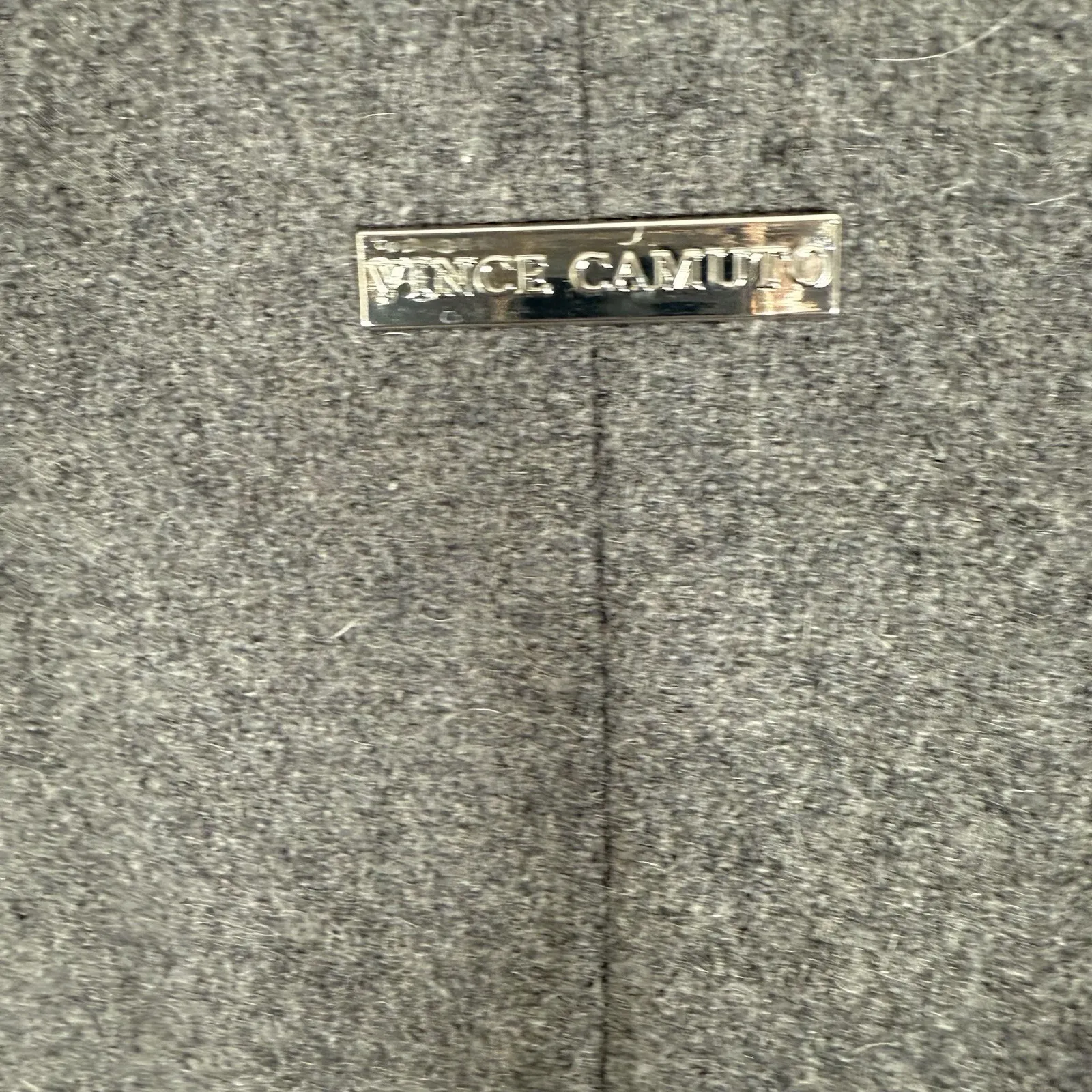 Vince Camuto Wool High Neck Belted PU Trim Coat Womens XXL Gray - Image 4