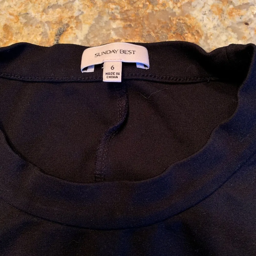 Aritzia SUNDAY BEST Black Knit Short Sleeve Mini Dress Size 6 M Small Stretch - Image 5