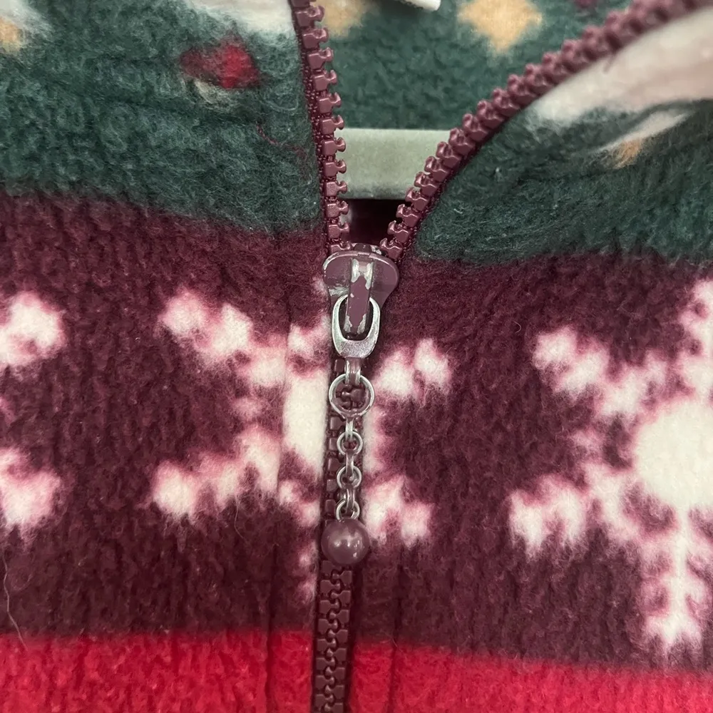 Alfred Dunner Vintage Fair Isle Fleece Jacket Sweater Size L Winter Christmas - Image 8