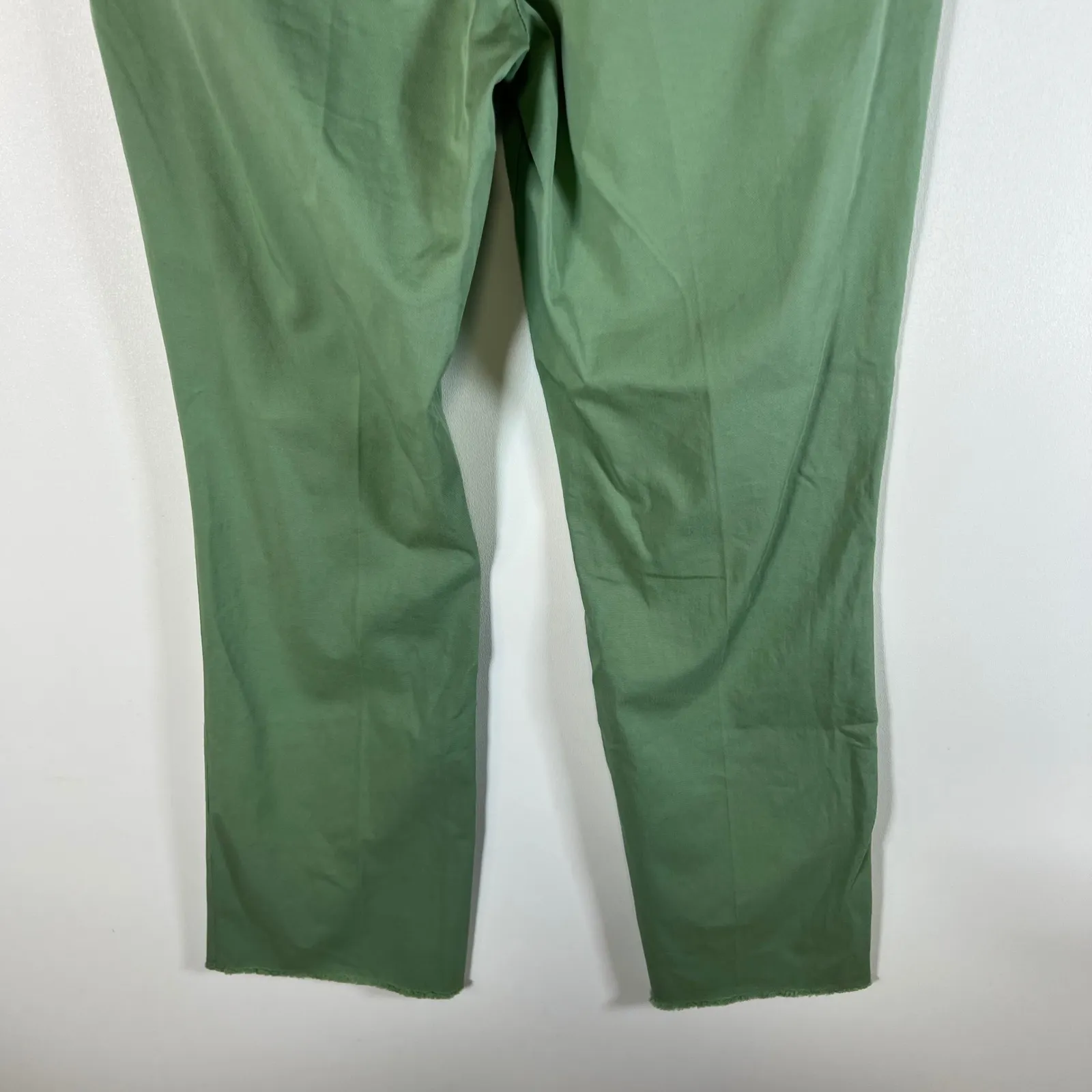 VIA MASINI 80 Firenze Green Cropped Flare Trousers Made in Italy Size 42 - Image 8