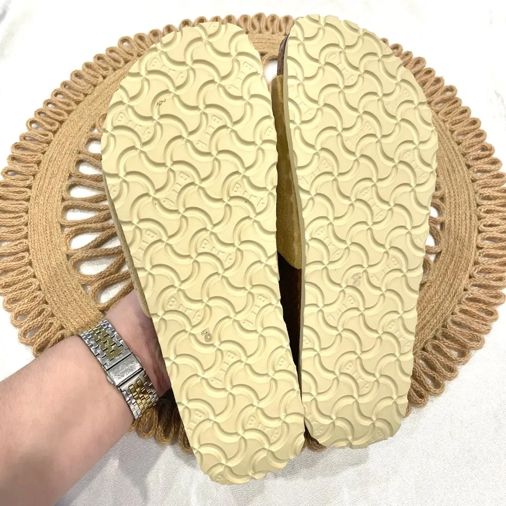 Birkenstock Papillio Masai Tan Suede Leather Slide Sandals Unisex Size 38 W7 M5 - Image 10